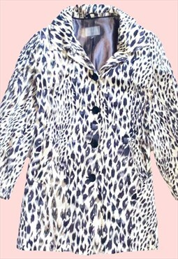 Vintage Y2K Leopard Animal Print Coat 