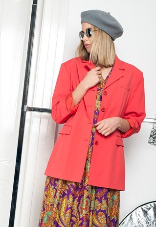 CORAL BLAZER - 90S VINTAGE JACKET