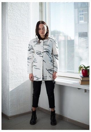 VINTAGE 80'S WHITE PATTERNED JACKET