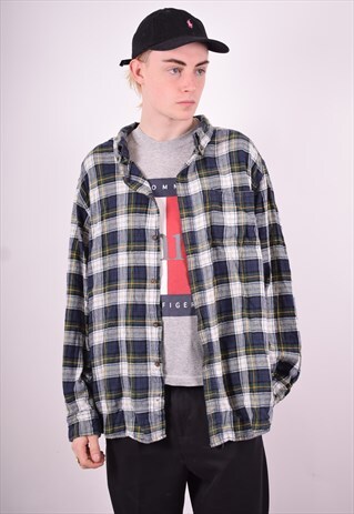 MENS VINTAGE FLANNEL SHIRT XXXL MULTI CHECK 90'S