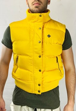 Vintage Nike Puffer Gilet Jacket in Yellow