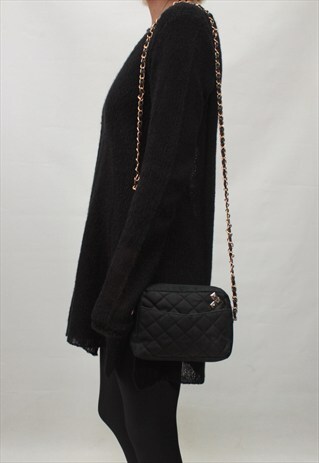 VINTAGE 90' AMAZING BEAUTIFUL CLASSIC QUILTED BLACK BAG