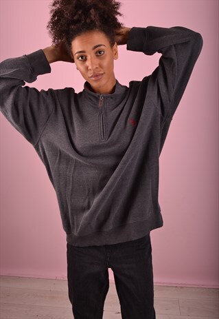 GREY US POLO ASSN 1/4 ZIP SWEATSHIRT GJ4176