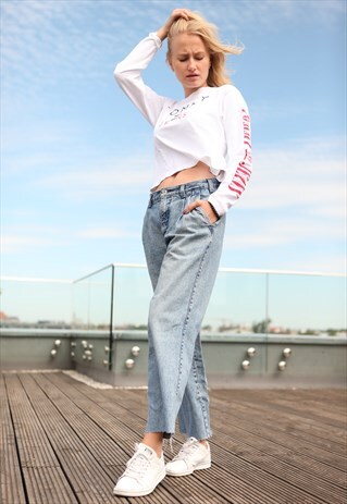 VINTAGE 80'S REWORKED ACID WASH HIGH WAIST JEANS