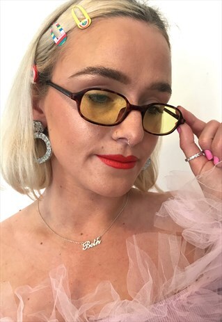 VINTAGE RARE YELLOW LENS SLIM SUNGLASSES