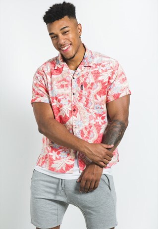 VINTAGE 80S HAWAIIAN SHORT SLEEVE SHIRT / S6821