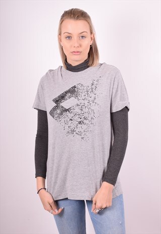 LOTTO WOMENS VINTAGE T-SHIRT TOP MEDIUM GREY 90S