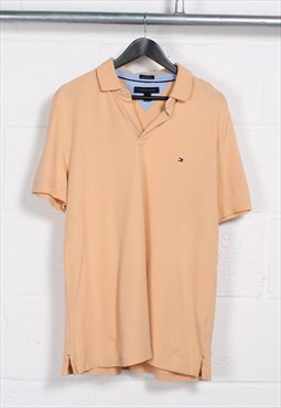Vintage Tommy Hilfiger Polo Shirt in Peach Large