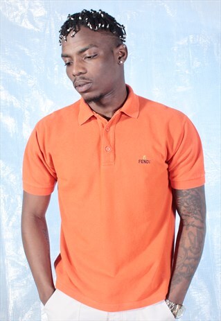 VINTAGE FENDI ORANGE POLO SHIRT