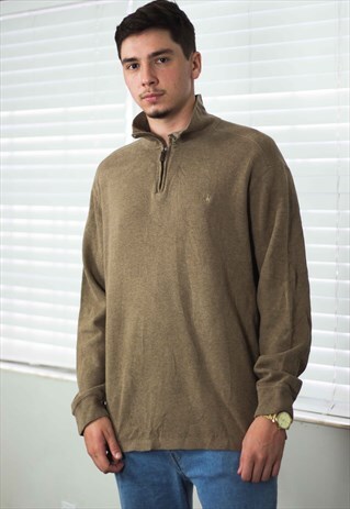 VINTAGE POLO RALPH LAUREN 1/4 ZIP JUMPER LOGO 90S XL 20.8