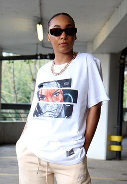 LAURYN Coded - Graphic print short sleeved T-shirt in white
