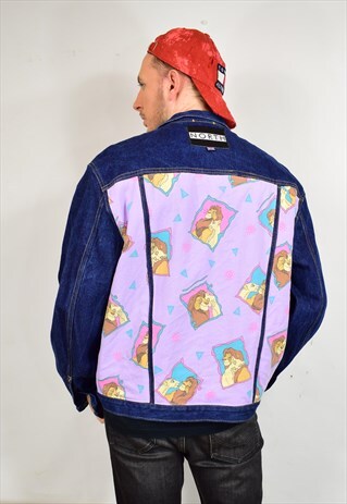 NORTH CUSTOM REWORKED DISNEY LION KING FESTIVAL DENIM JACKET