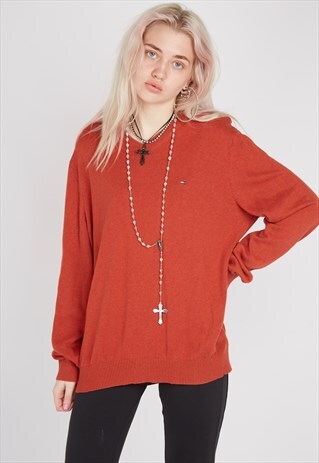VINTAGE TOMMY HILFIGER ORANGE JUMPER