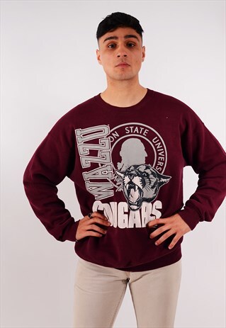 VINTAGE LEE WAZZU COUGARS SWEATSHIRT MAROON