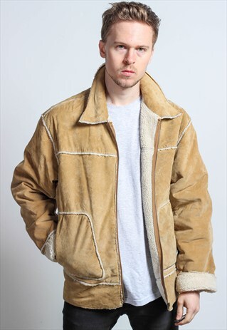 VINTAGE SUEDE SHERPA JACKET