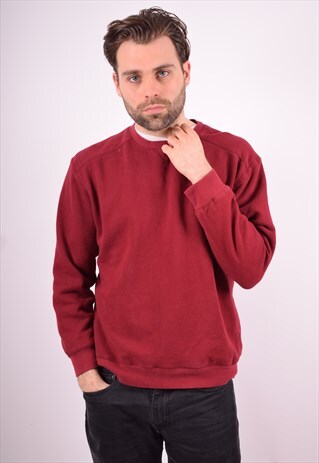 STARTER MENS VINTAGE SWEATSHIRT JUMPER MEDIUM RED 90'S