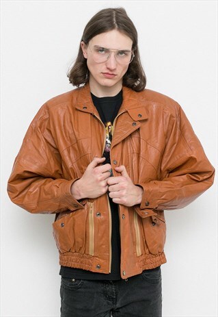 BROWN LEATHER JACKET