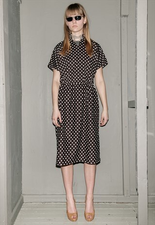 VINTAGE RETRO DOTTED MID DRESS