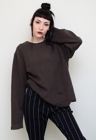 VINTAGE 90'S GRUNGE BROWN GAP SLOUCHY JUMPER