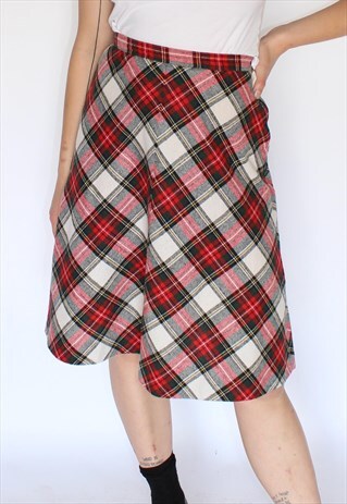 TWEED CHECKED GRUNGE SKIRT