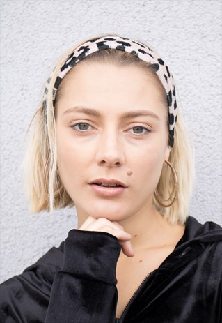 ANIMAL PRINT VELVET HEADBAND