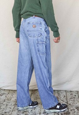 Vintage Carhartt Double Knee Carpenter Pants Men's Mid Blue