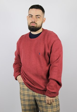 MENS VINTAGE POLO RALPH LAUREN SWEATER RED