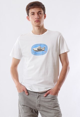 VINTAGE NIKE CORTEZ GRAPHIC TEE 90S WHITE