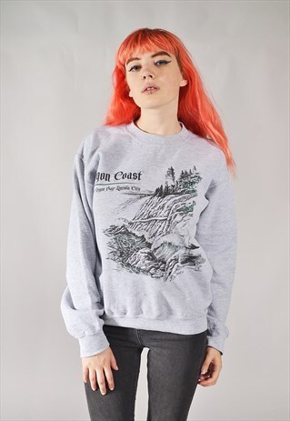 VINTAGE OREGON COAST SWEATSHIRT GREY
