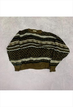 Vintage abstract knitted jumper Men's XL