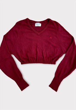 Vintage Reworked Dior Burgundy Crop Sweater (L/XL) 