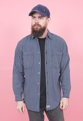 VINTAGE LEVI'S STRIPED DENIM SHIRT /R8344