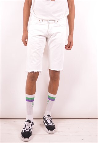 LEVI'S 512 MENS VINTAGE DENIM SHORTS W34 WHITE 90S