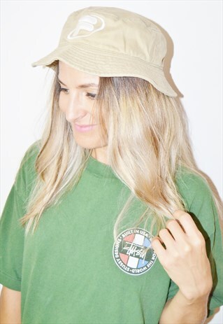 VINTAGE 90S FILA EMBROIDERED LOGO BUCKET HAT CAP