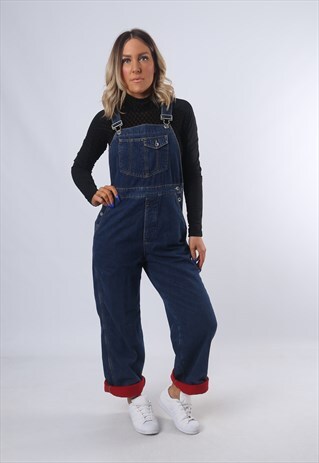 GAP DENIM DUNGAREES JEANS LINED VINTAGE UK 10 (DLAC)