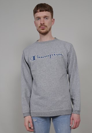 VINTAGE 90'S CHAMPION OVERSIZED MARL GREY SWEATSHIRT
