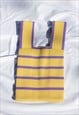 YELLOW AND LILAC STRIPE MINI KNIT SHOPPER TOTE KNOT BAG