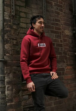 Burgundy Applique Badge Hoodie