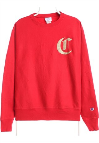 VINTAGE 90'S CHAMPION SWEATSHIRT BACK PRINT CREWNECK RED