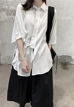 Yamamoto-style Short-sleeved Shirt in White