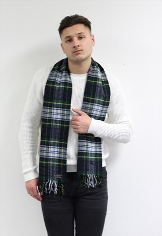 VINTAGE LAMBSWOOL CHECKED SCARF-AS197