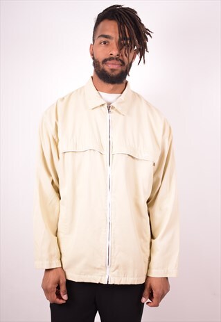 NIKE MENS VINTAGE HARRINGTON JACKET LARGE BEIGE 90S