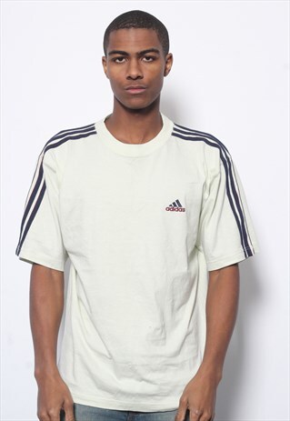 VINTAGE ADIDAS LOGO T-SHIRT BEIGE