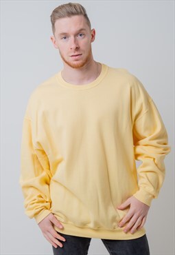 Vintage Simple Sweatshirt Yellow XL