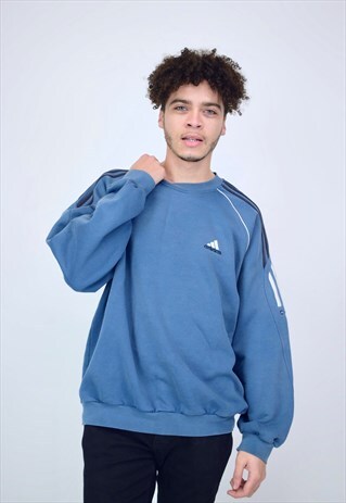 VINTAGE 90'S BLUE & WHITE ADIDAS SWEATSHIRT