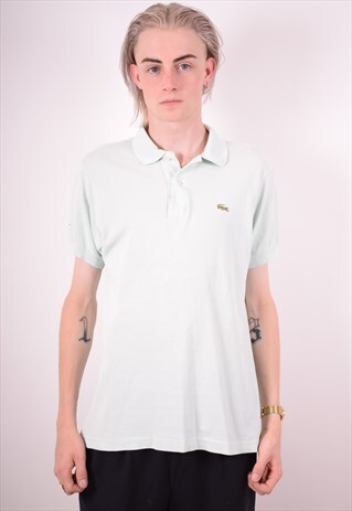 LACOSTE MENS VINTAGE POLO SHIRT MEDIUM BLUE 90S