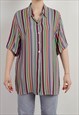 VINTAGE 90S PROLONGED MULTICOLOR STRIPE DROP SHOULDER SHIRT