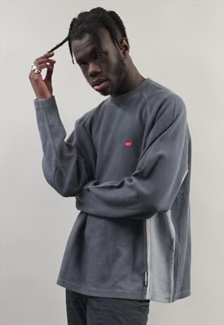 VINTAGE 90'S NIKE TONAL BLUE RIB SWEATSHIRT