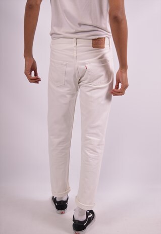 LEVI'S 501 MENS VINTAGE JEANS W32 L32 WHITE 90S