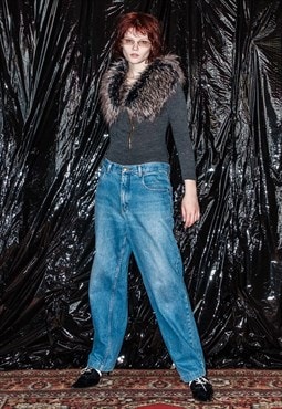 Vintage 90's boyfriend fit straight jeans in light wash